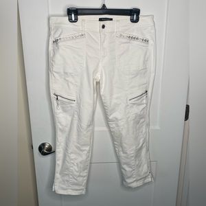 FINAL SALE White House Black Market Zipper Beaded Details Crop Ankle Jeans